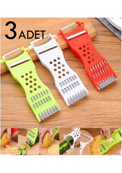 3 Adet 6 Fonksiyonlu Rende Soyacak Set Jülyen Soyacak Rende Şekilli Meyve Sebze Kesme Doğrama Robot indirimleri