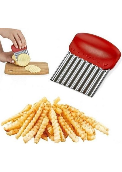 Pratik Kolay Patates Meyve ve Sebze Dilimleyici Doğrama Bıçağı Kırmızı fiyatları