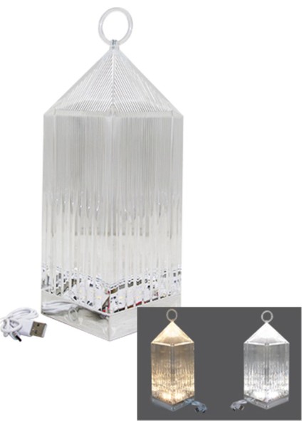 3 Renk LED Dokunmatik USB Şarjlı Masa Lambası, Şık ve Fonksiyonel Tasarım