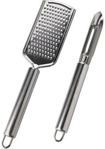 Homemood Paslanmaz Çelik 2'li Soyacak Seti Peynir Sarımsak Havuç Rende