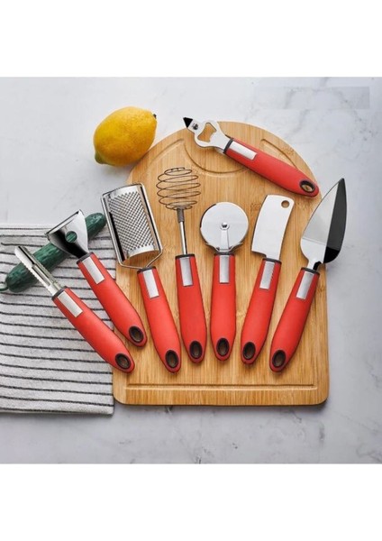 Rosso Red Pro 8'li Mutfak Set 14173