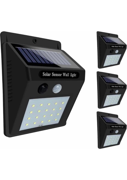 Renkli Sensörlü Bahçe Duvar Lambası, 20 LED ile Parlak ve Şık Aydınlatma Sağlar