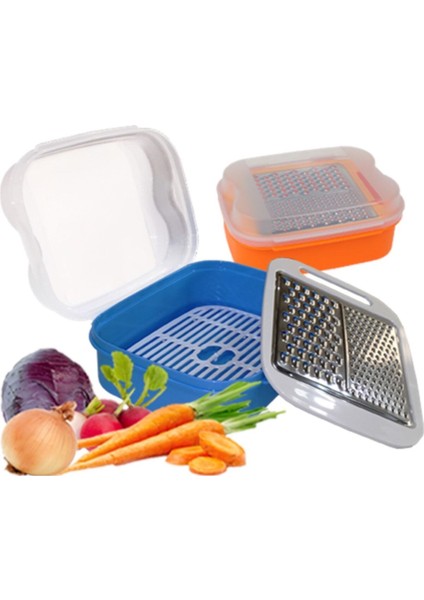 Hazneli Kapaklı Süzgeçli Havuç Sarımsak Turp Rendesi Doğrayıcı fırsatları