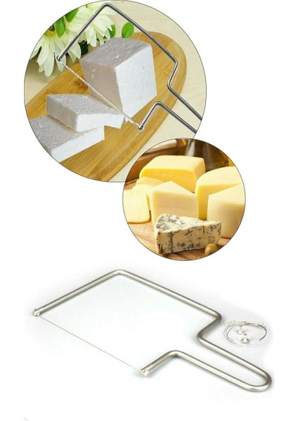 Paslanmaz Peynir Sebze Meyve Dilimleyici + Yedek Kesme Teli