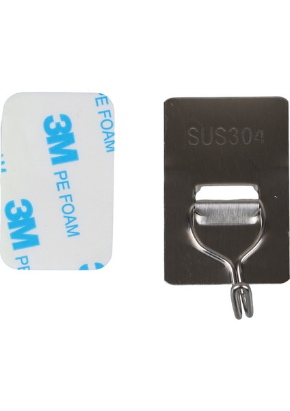 304 Paslanmaz Çelik Kanca-Askılık - 10'lu Paket, Ağır Hizmet, Duvar Kancaları, Su Geçirmez Paslanmaz Çelik Askılıklar Ceket, Havlu, 3m Bantlı, Krom