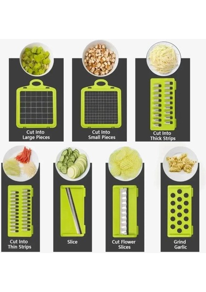 Multi Functional Vegetable Slicer, Kitchen Grater, Shredded And Diced Cutter, 14/16 In 1 Grinder,..