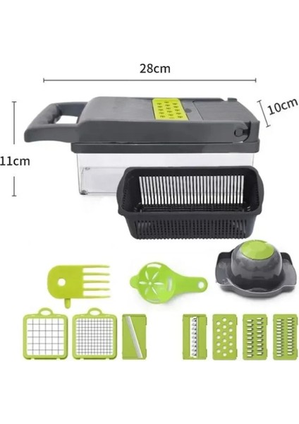 Multi Functional Vegetable Slicer, Kitchen Grater, Shredded And Diced Cutter, 14/16 In 1 Grinder,..