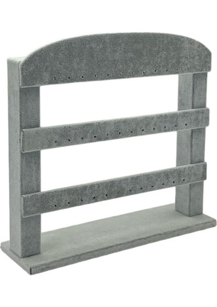 3 Kat Gri Küpe Düzenleyici, Şık ve Pratik Takı Organizeri