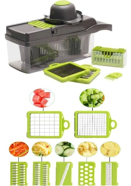 Lüx Küp Rende 13 Parça Hazneli Sebze Doğrayıcı Seti modelleri