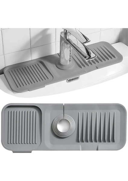 Elastik Musluk Matı Su Tutucu Düzenleyici Kaydırmaz Taban Organizer Mutfak Banyo Lavabo