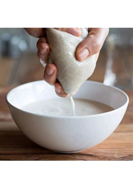 Özel Dikim Pamuklu Kumaş Yoğurt-Peynir-Süt Süzme Torbası Amerikan Bezi 35X50 Ebat Ağız Kısmı Ipli