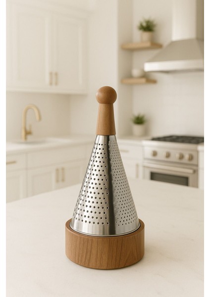 Paslanmaz Çelik Rende/akasya Topuzlu Rende