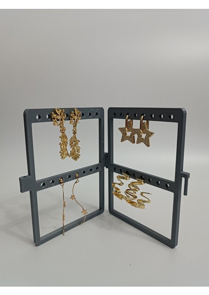 Gri Çoklu Küpe Organizer Standı, Düzen ve Şıklık Için Ideal Seçenektir.