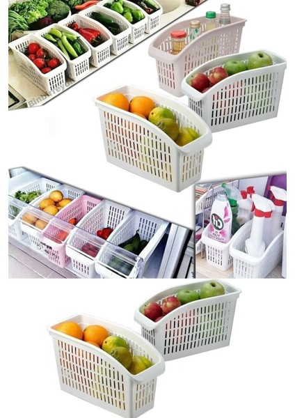 4'lü Çok Renkli Buzdolabı Içi Sebze Meyve Organizer Seti