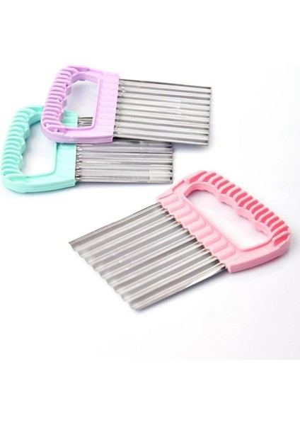 Tırtıklı Cips Doğrayıcı, Paslanmaz Şekilli Sebze Meyve Patates Dilimleyici