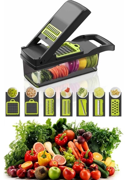 Lüx Küp Rende 13 Parça Hazneli Sebze Doğrayıcı Dicer Dilimleyici Kesici Fonksiyonlu Mutfak Seti modelleri