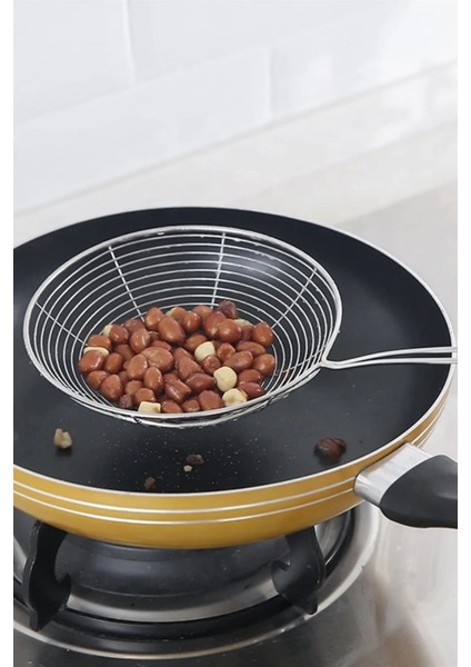 2'li Set Paslanmaz Çelik Kızartma Kevgiri, Yağ Süzgeci, Çelik Tel Kepçe, 13 cm ve 11 cm Çap fırsatları