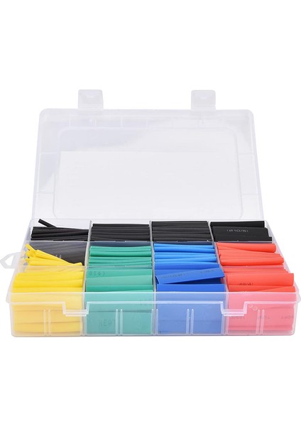 530 Adet 12 Boy Set Isıyla Daralan Makaron, Kablo Koruyucu Set, Elektrik Kablosu Için Isıya Dayanıklı Koruyucu, Kutulu, Çeşitli Boyutlarda,