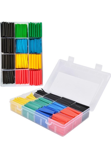 530 Adet 12 Boy Set Isıyla Daralan Makaron, Kablo Koruyucu Set, Elektrik Kablosu Için Isıya Dayanıklı Koruyucu, Kutulu, Çeşitli Boyutlarda, fiyatları