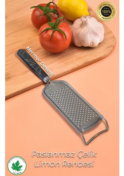 Lüks Paslanmaz Çelik Rende, Peynir Limon Sarımsak Rendesi, El Rendesi, Mermer Desenli El Rendesi