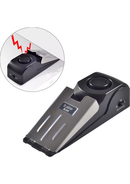 120DB Kapı Durdurma Alarmı Titreşimli, Emniyet Kama Kapı Durdurucu, Alarm Durdurucu, Engelleme Seyahat Güvenlik Uyarısı, 120DB, (1 Adet)