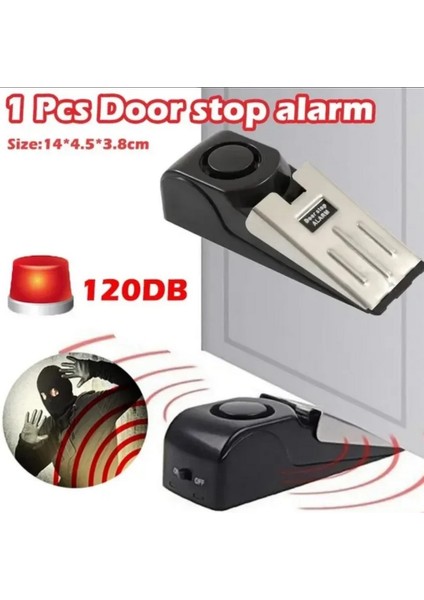 120DB Kapı Durdurma Alarmı Titreşimli, Emniyet Kama Kapı Durdurucu, Alarm Durdurucu, Engelleme Seyahat Güvenlik Uyarısı, 120DB, (1 Adet) modelleri