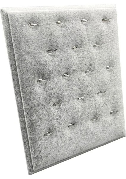 Gri Süet Kumaş Ayaklı Kolye Sergileme Standı, 20/16 Cm, Şık ve Kullanışlı Tasarım
