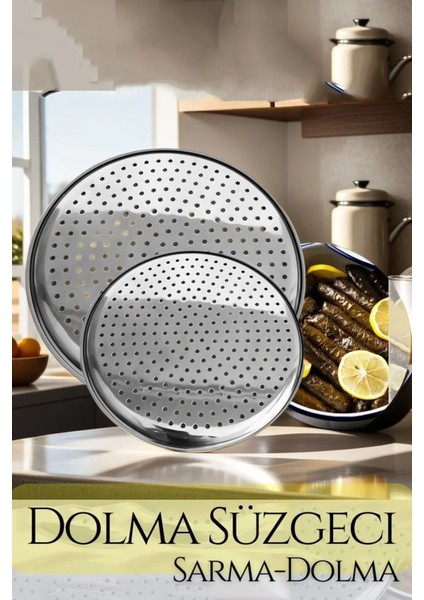 Lüks Paslanmaz Çelik Sarma ve Dolma Süzgeci Altlığı 2'li