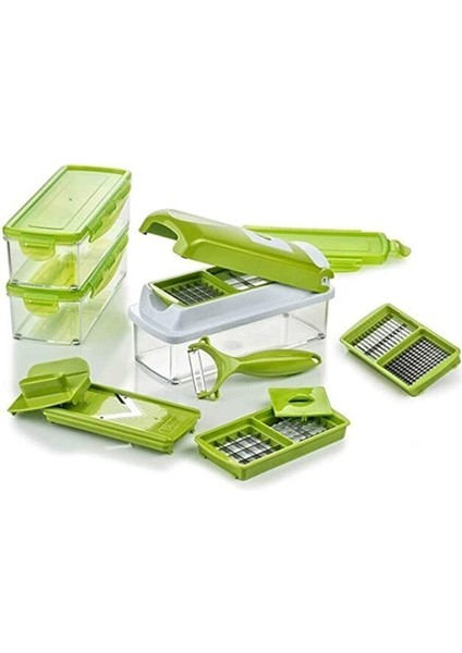 Nicer Dicer Yeşil Doğrama Seti 17 Parça Rende Takımı