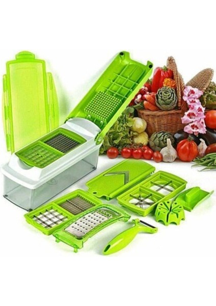 Nicer Dicer Yeşil Doğrama Seti 17 Parça Rende Takımı