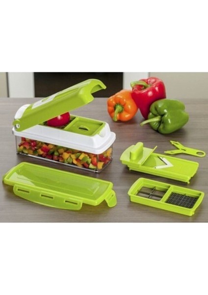 Nicer Dicer Yeşil Doğrama Seti 17 Parça Rende Takımı