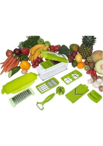 Nicer Dicer Yeşil Doğrama Seti 17 Parça Rende Takımı
