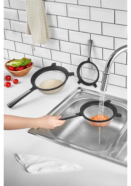 Tencereye Takılabilen 3'lü Tel Süzgeç Seti (14CM-17CM-22CM) fiyatları