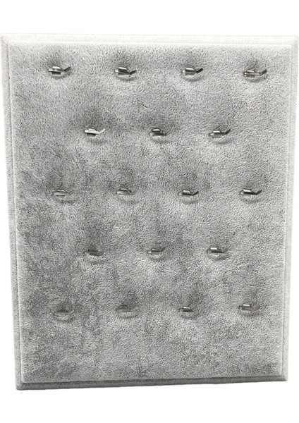 Gri Süet Kumaş Ayaklı Kolye Sergileme Standı, 20/16 Cm, Şık ve Kullanışlı Tasarım modelleri