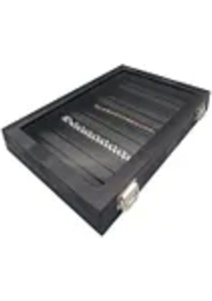 Cam Kapaklı Deri Kumaş Bölmeli Kolye ve Bileklik Tablası Siyah 34X24 cm fiyatları