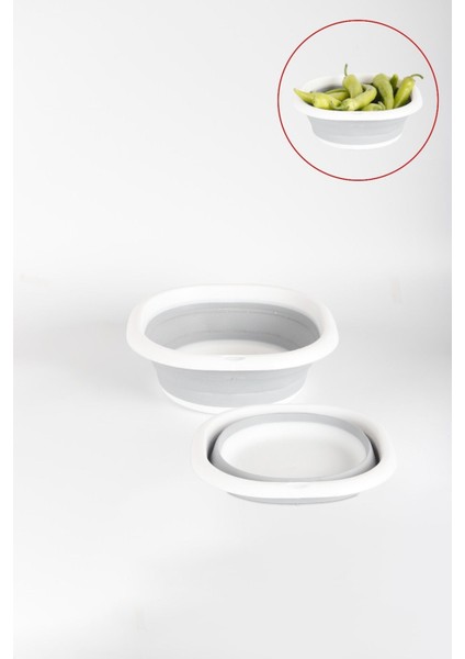 4’lü Akordiyon Katlanır Badya Leğen Süzgeç Seti