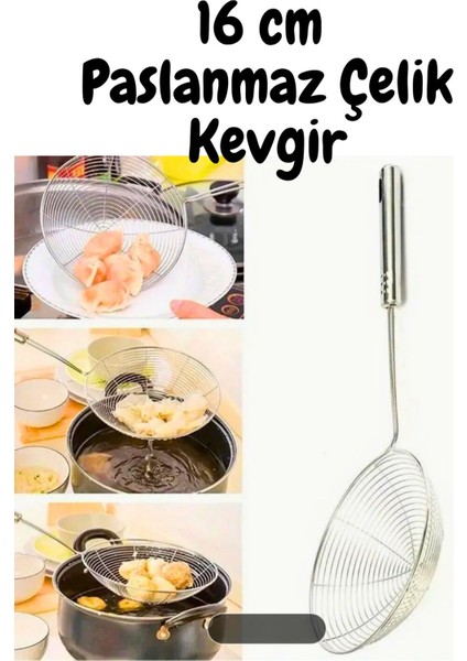 16 cm Paslanmaz Çelik Kızartma Kevgir Yağ Süzgeç Çelik Tel Kepçe fiyatları