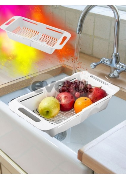 Lavabo Evye Için Yıkama Süzgeci, Ayarlanabilir Meyve Sebze Bulaşık Yıkama Süzgeci Org-11