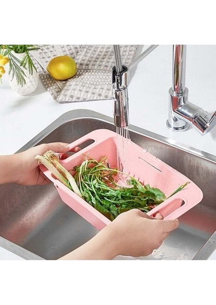 Lavabo Evye Için Yıkama Süzgeci, Ayarlanabilir Meyve Sebze Bulaşık Yıkama Süzgeci Org-11 indirimleri