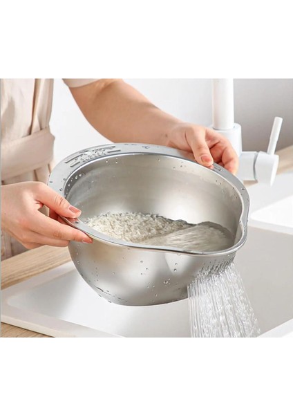 Pirinç Meyve Yıkama Için Paslanmaz Çelik Mutfak Metal Çok Amaçlı Süzgeç Kevgir Kâse fiyatları