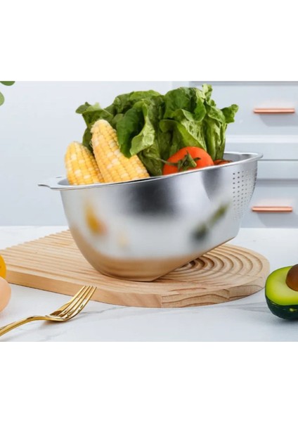 Pirinç Meyve Yıkama Için Paslanmaz Çelik Mutfak Metal Çok Amaçlı Süzgeç Kevgir Kâse
