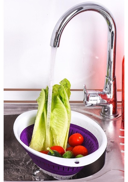 Pratik Yer Kaplamayan Katlanalabilir Yuvarlak Akordiyon Süzgeç ( E-60 )