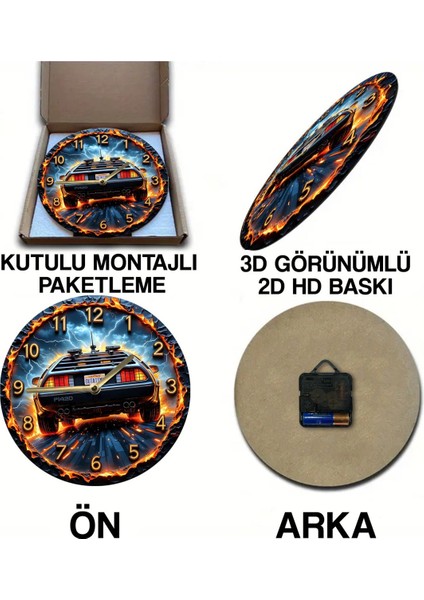 Sessiz Yuvarlak Ahşap Duvar Saati, Kuvars Hareketli, Şık ve Modern Tasarım