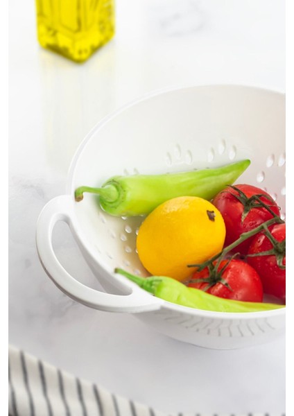 Akrilik Beyaz Makarna Süzgeçi & Sebze Meyve Süzgeçi indirimleri