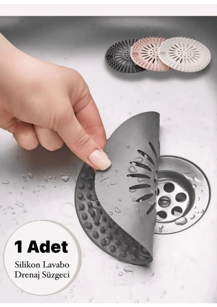 Süzgeçli Silikon Lavabo ve Küvet Tıkacı Yuvarlak Lavabo Tıkacı Süzgeç Banyo Süzgeç- Ecolux