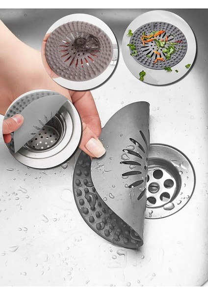 Süzgeçli Silikon Lavabo ve Küvet Tıkacı Yuvarlak Lavabo Tıkacı Süzgeç Banyo Süzgeç- Ecolux modelleri