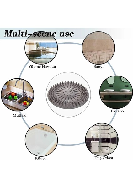 Süzgeçli Silikon Lavabo ve Küvet Tıkacı Yuvarlak Lavabo Tıkacı Süzgeç Banyo Süzgeç- Ecolux fırsatları