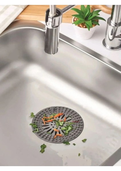Silikon Banyo ve Mutfak Gider Kapatıcı Çöp Tutucu Lavabo Süzgeci