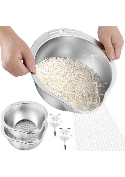 Pirinç Süzgeci Makarna Salata Süzgeci 304 Inox Paslanmaz Çelik 721080 fiyatları