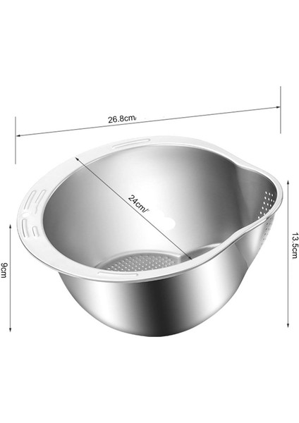 Pirinç Süzgeci Makarna Salata Süzgeci 304 Inox Paslanmaz Çelik 721080